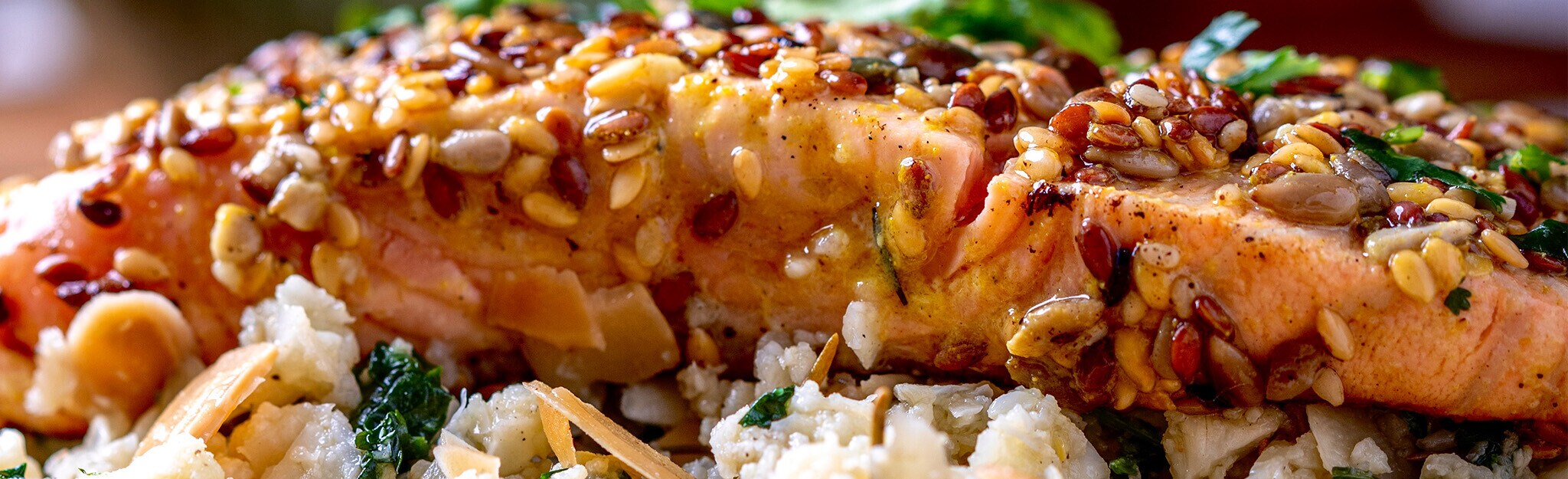 Arroz de Couve Flor com Salmão