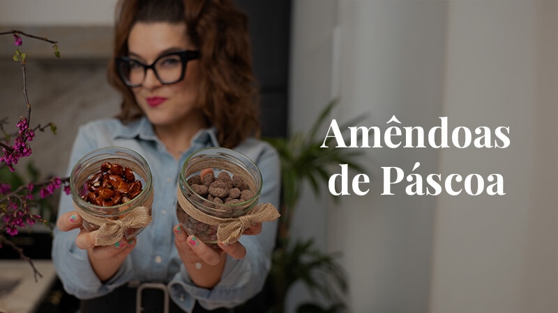 Amêndoas de Páscoa Caramelizadas e com Chocolate