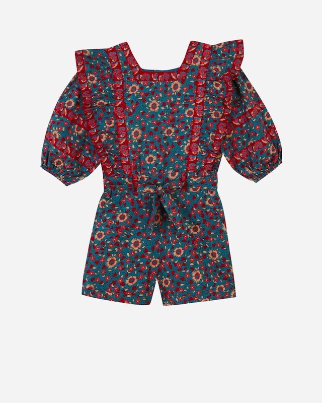 Macacão Infantil de Estampado com Vivos em Contraste