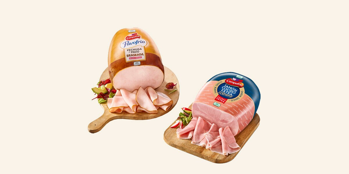 Jamón cocido o pechuga de pavo Campofrío