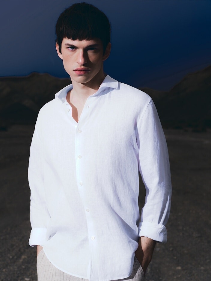 Easy Wear 100% Linho Moda Homem