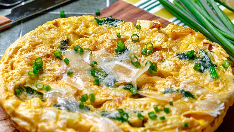 Fritata de Batata e Espinafres