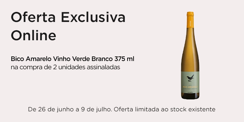 Oferta Bico Amarelo Vinho Verde Branco garrafa 37,5 cl na compra de duas unidades iguais ou combinadas, assinaladas