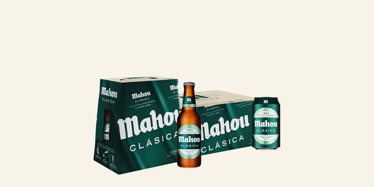 Packs de cerveza distintos formatos Mahou