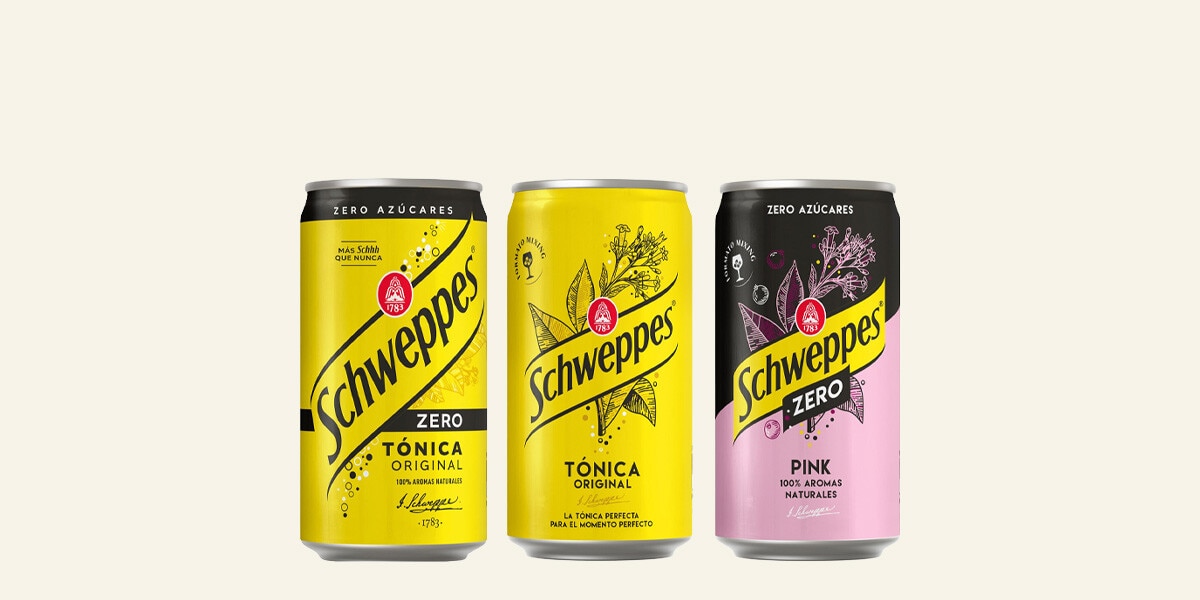 Tónica distintos sabores lata 25 cl. Schweppes