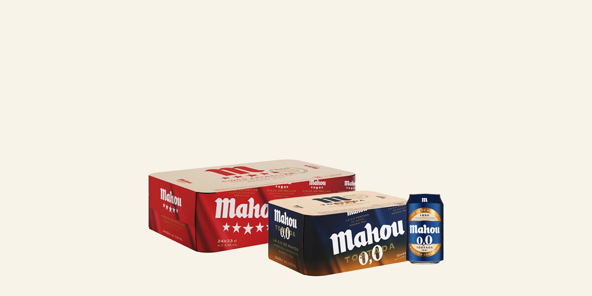 Packs de cerveza distinos formatos Mahou