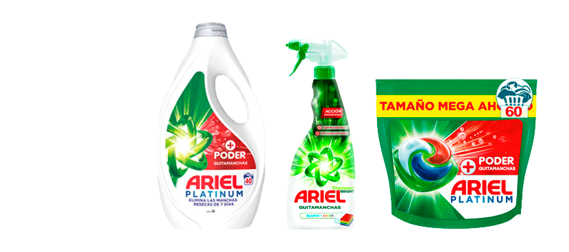 Ariel Detergente para la ropa y quitamanchas