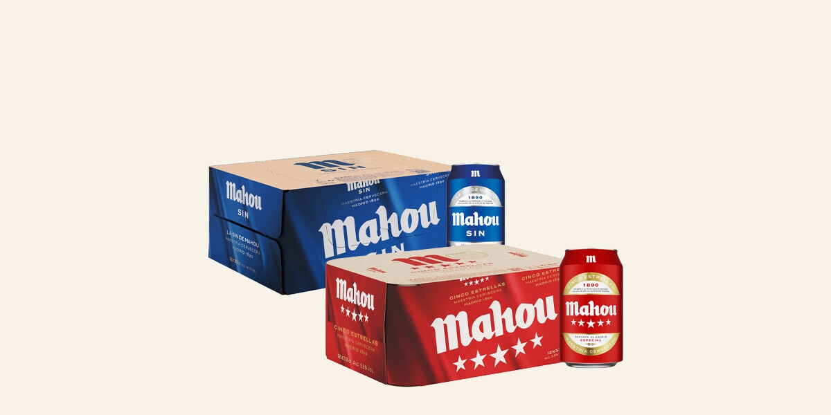 Packs de cerveza nacional Mahou