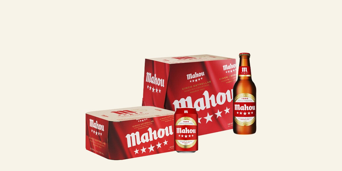 Cerveza rubia nacional Mahou