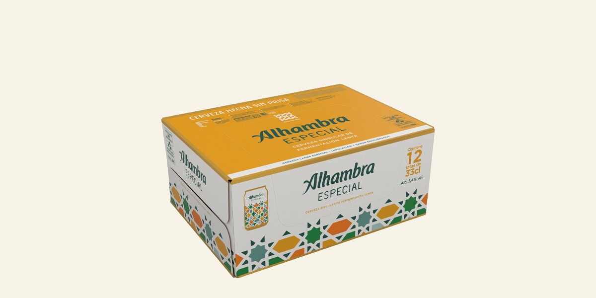 Cerveza rubia nacional Alhambra Especial
