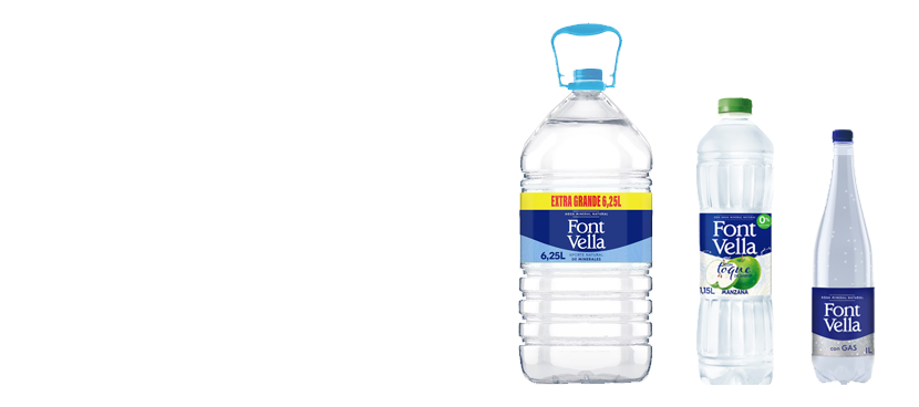 Font Vella Agua mineral y agua sabores distintos formatos
