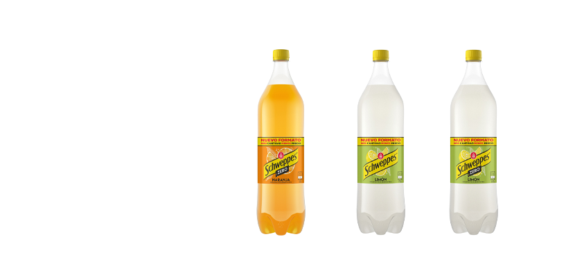 Schweppes Refrescos naranaja, limón y tónica distintos formatos