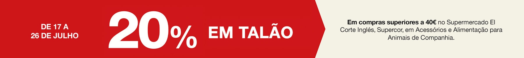 Campanha 20% em talão