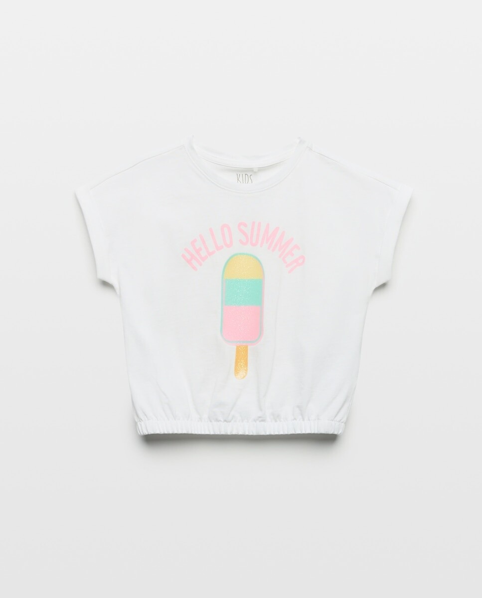 Imagem 0 de T-shirt de Alças com Elástico na Parte Inferior e Fantasia