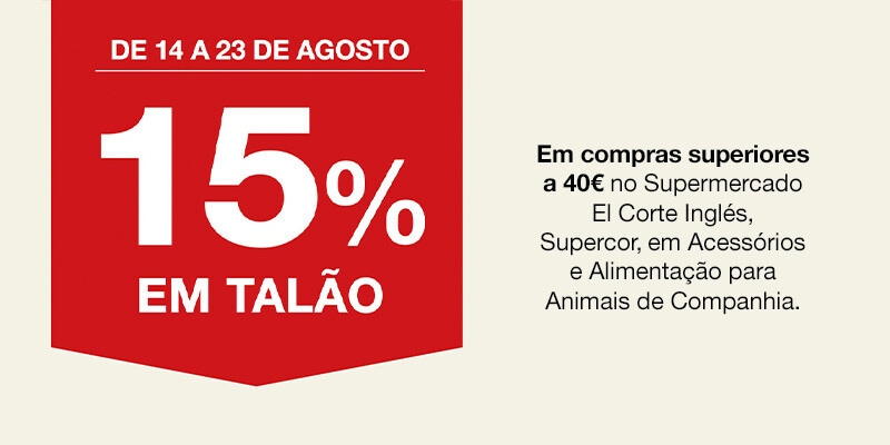 15% em talão