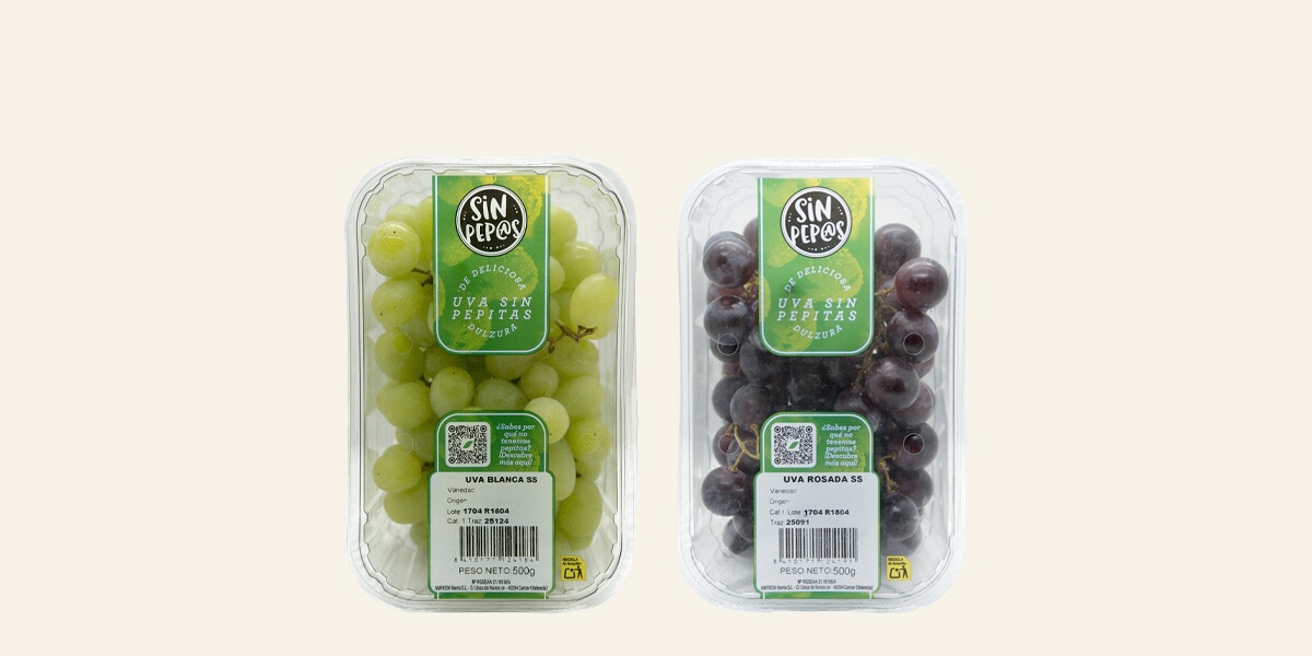 Uvas sin semilla, tarrina 500 g Fresco