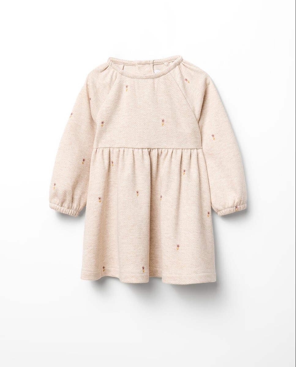 Imagem 0 de Vestido com Padrão Espinha de Peixe e Estampado Floral