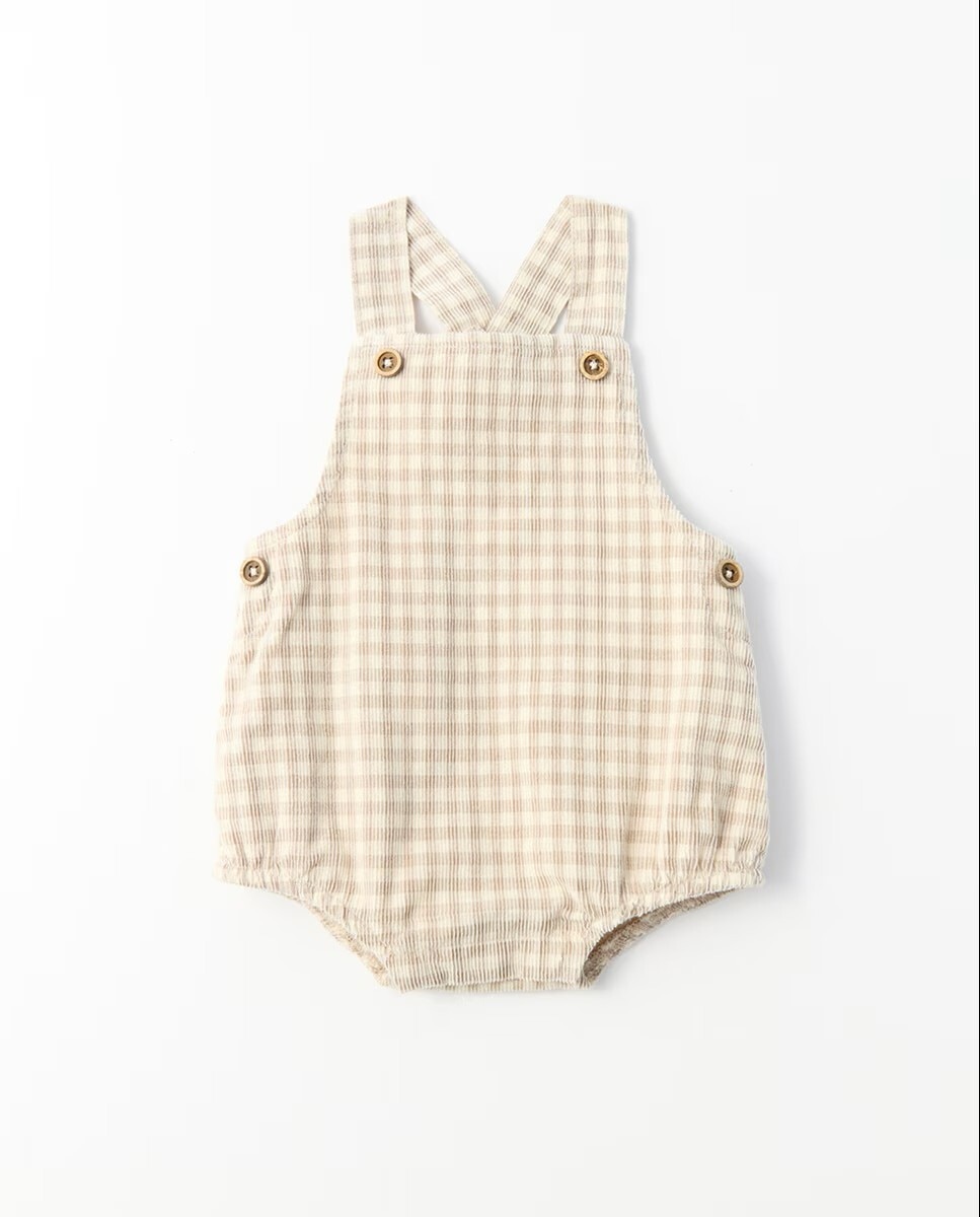 Imagem 0 de Babygrow com Jardineiras em Bombazina Fina com Vichy