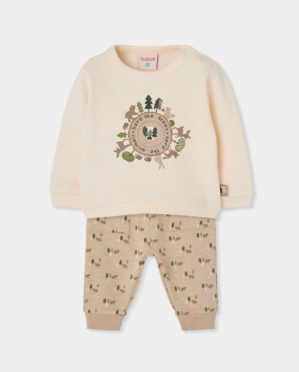 Imagem 0 de Sweatshirt de Felpa de Algodão para Bebé de Manga Comprida