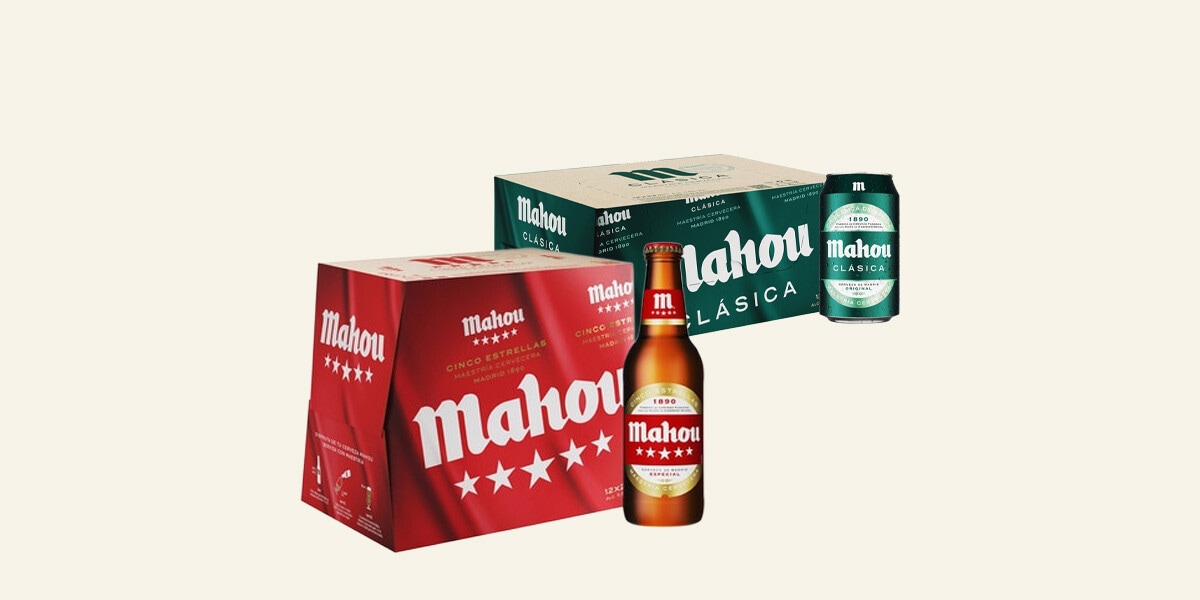 Cervezas pack 12 latas 33 cl. Mahou