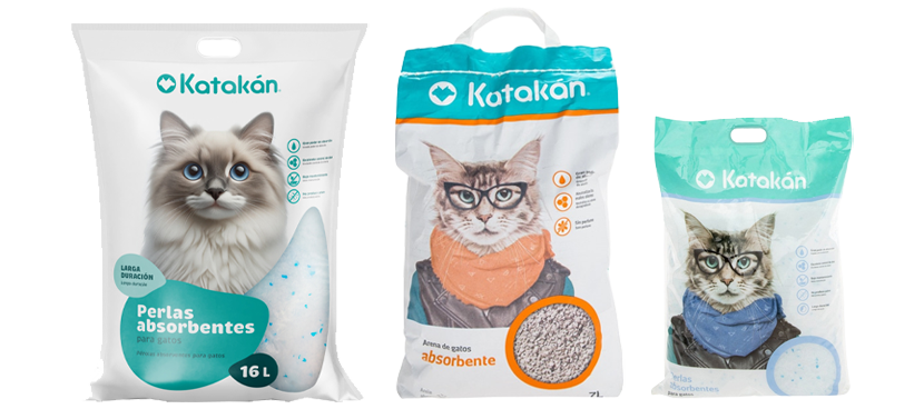 Katakan Arenas y perlas absorbentes para gatos