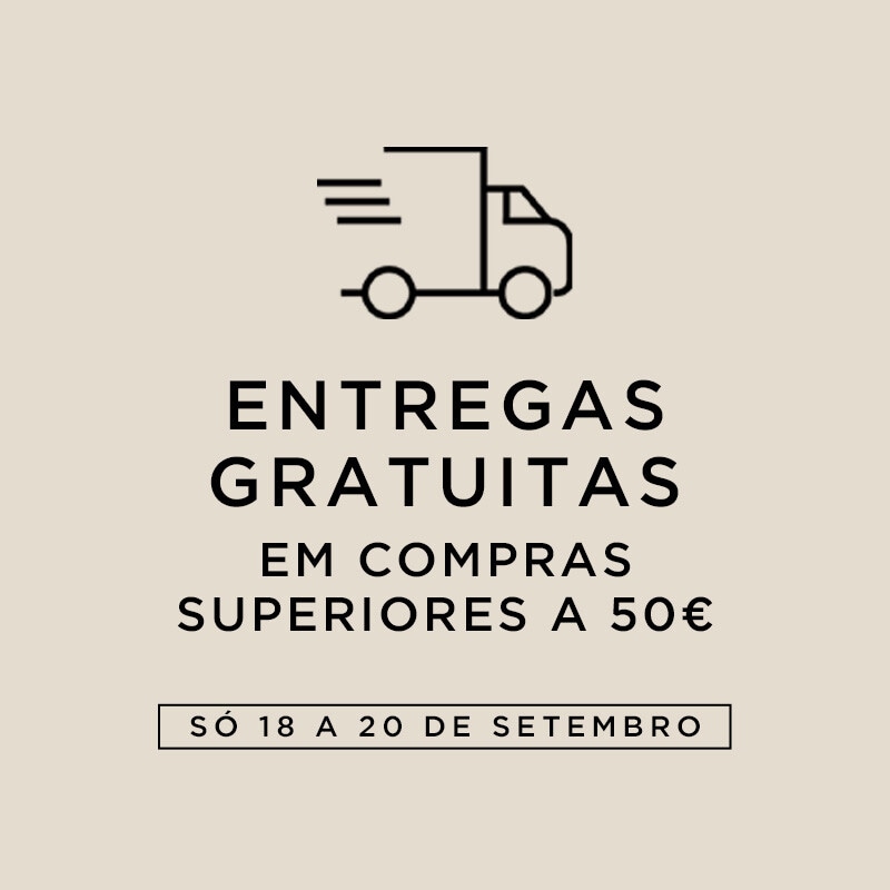 Entregas Gratuitas em compras superiores a 50€ só de 18 a 20 de setembro