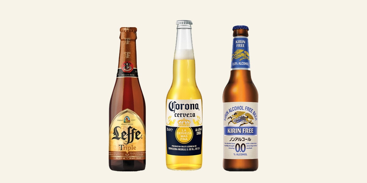 Cervezas importación pilsen Corona, Leffe, Kirin y más