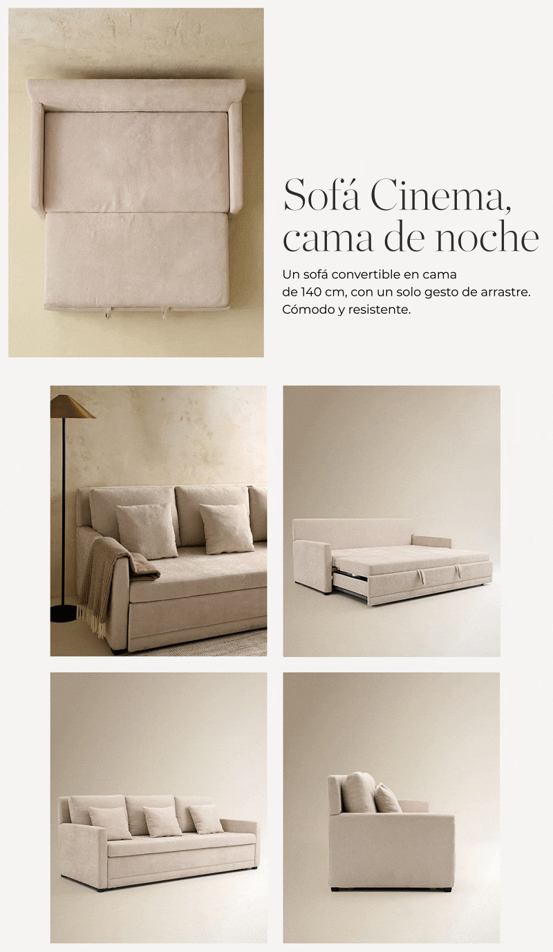 Doble funcionalidad. Sofás cama pensados para sentarse o dormir. Muchos modelos, muchas vidas. 