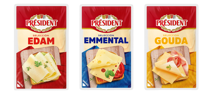 President Queso internacional en lonchas