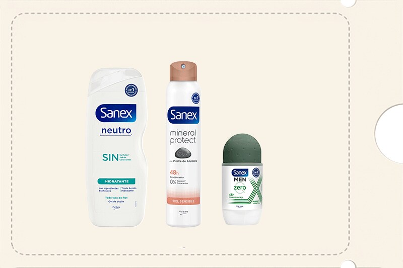 3€ de descuento por compras superiores a 10€ en una selección de geles y desodorantes Sanex.