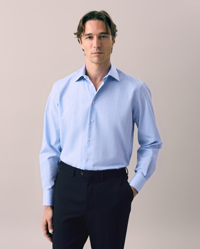 Camisa Formal de Algodão Egípcio com Manga Comprida