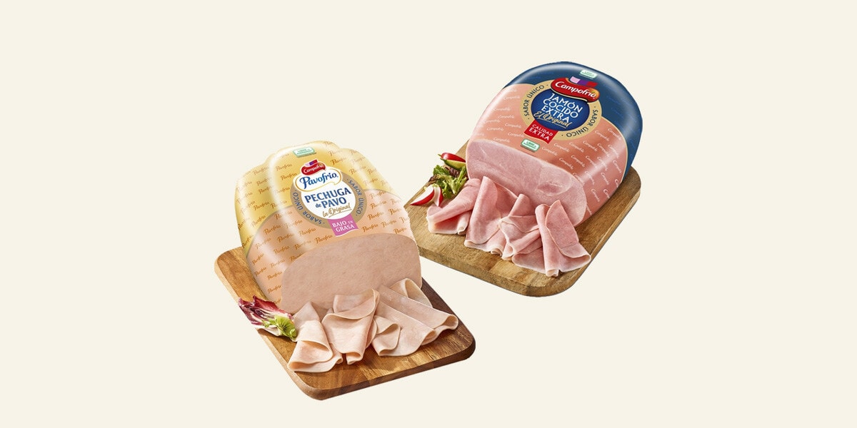 Jamón y pechuga de pavo cocida Campofrío