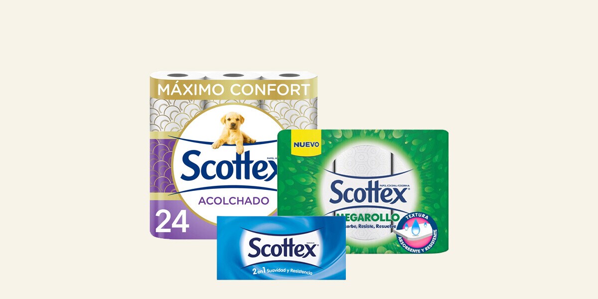 Papel higiénico, de cocina y pañuelos Scottex