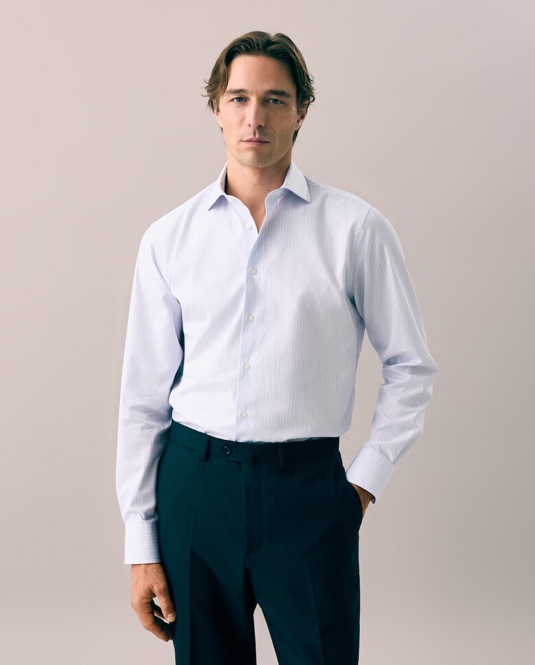 Camisa Formal de Algodão Egípcio com Manga Comprida