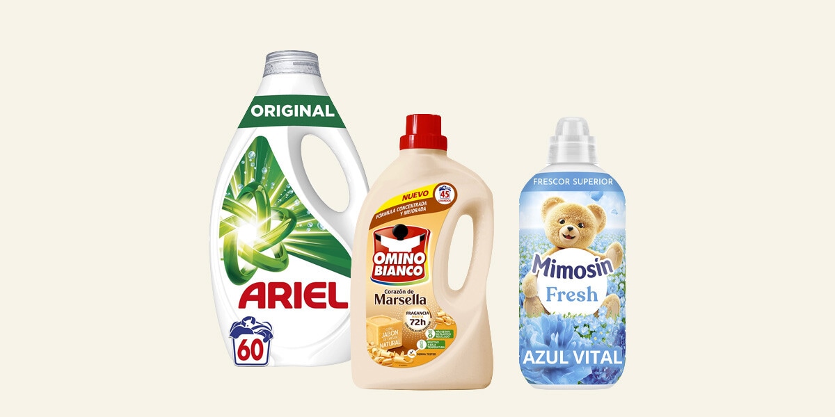 Detergente y suavizante para la ropa Ariel, Mimosin y más