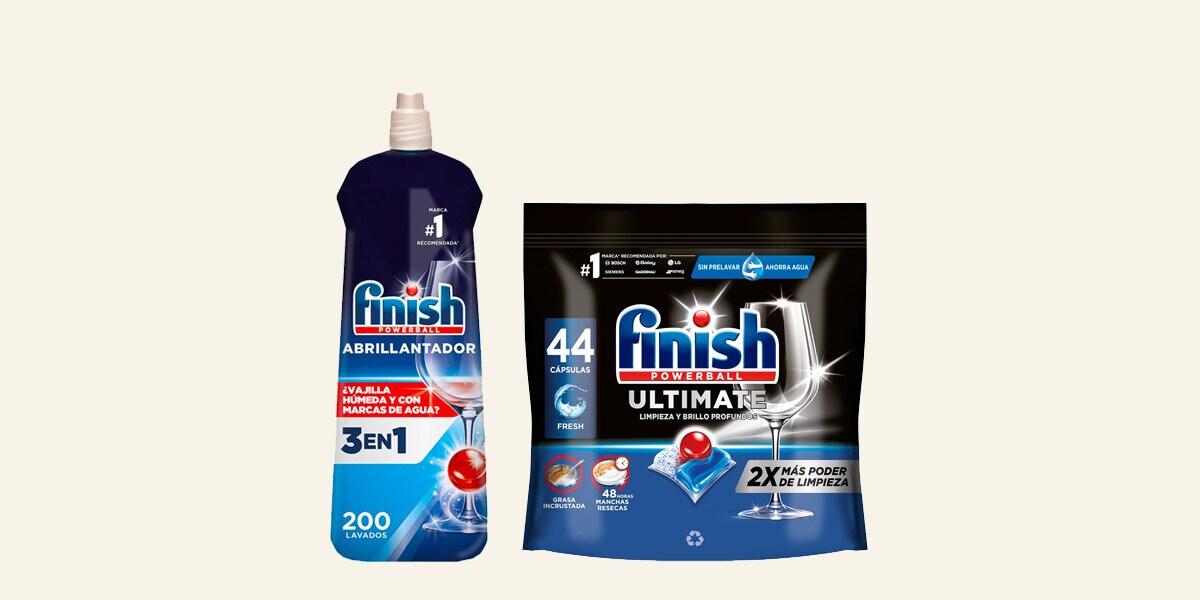 Detergente y aditivos para el lavavajillas Finish