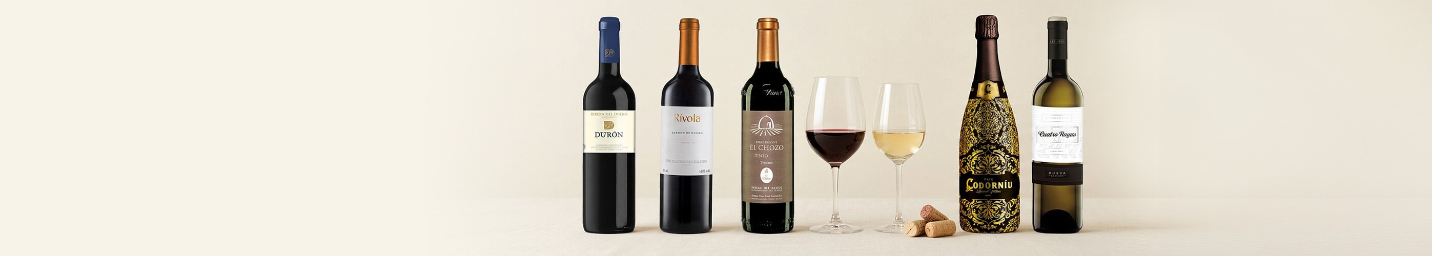 Vinos tintos, blancos y espumosos