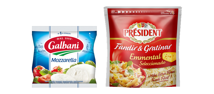 Galbani y President Quesos rallados y especial pasta