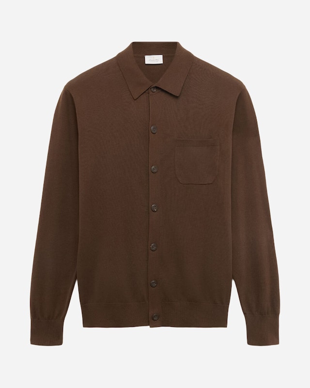 Cardigan Liso de Algodão e Seda com Botões