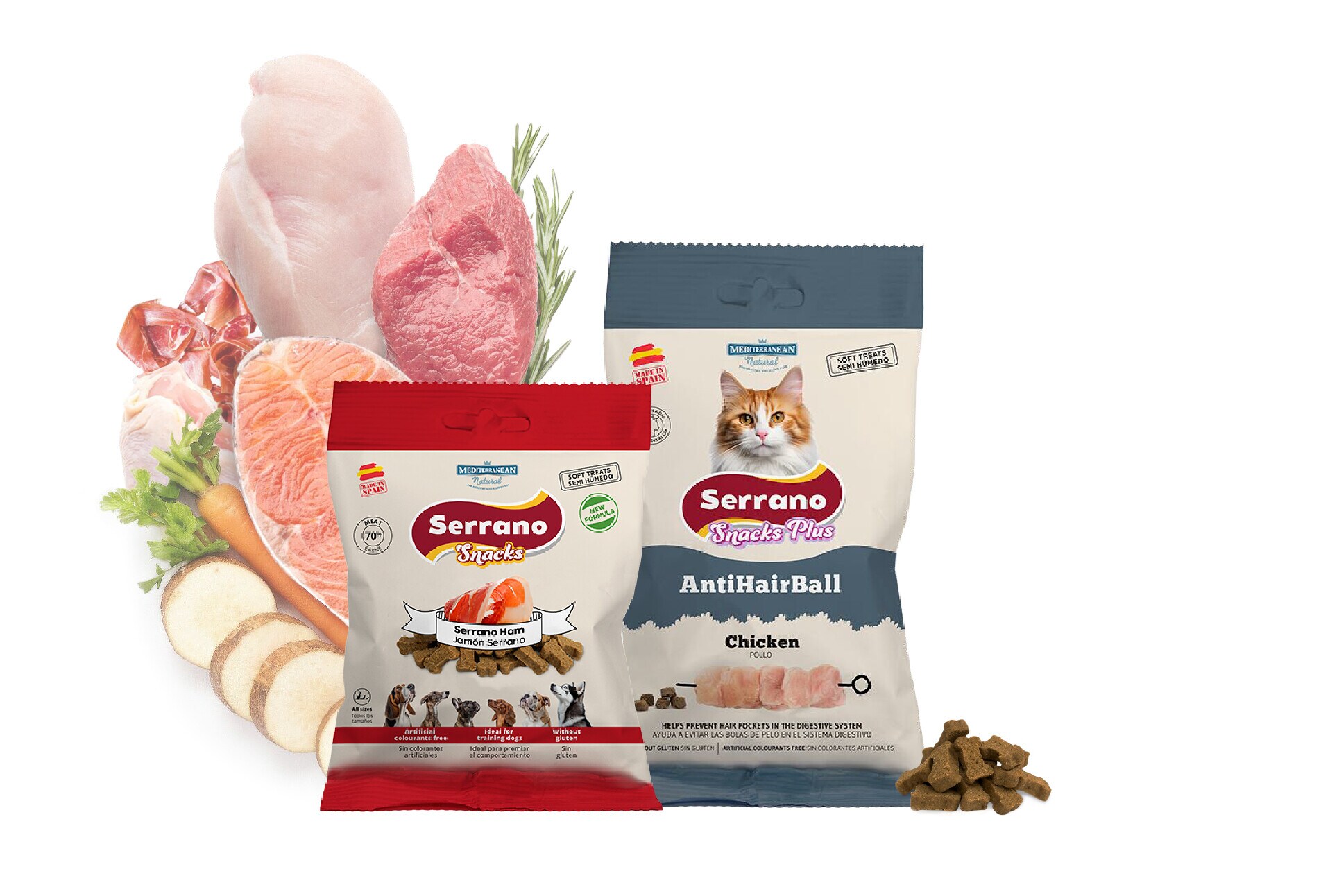 Snacks semihúmedos para perros y gatos