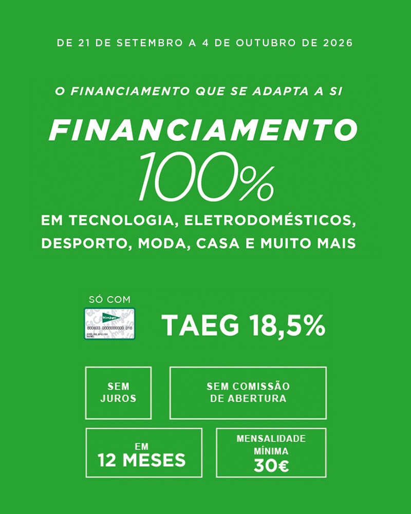 Financiamento 100% em Tecnologia, Eletrodomésticos, Desporto, Moda, Casa e muito mais