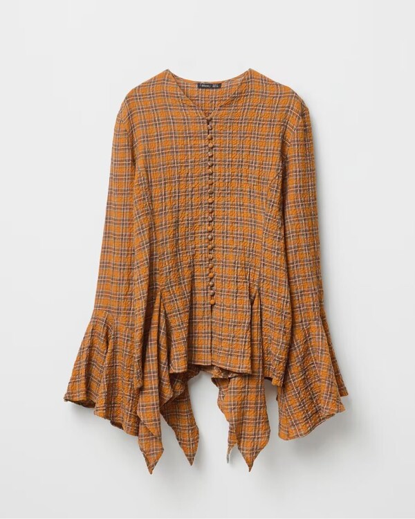 Blusa cuadros botones