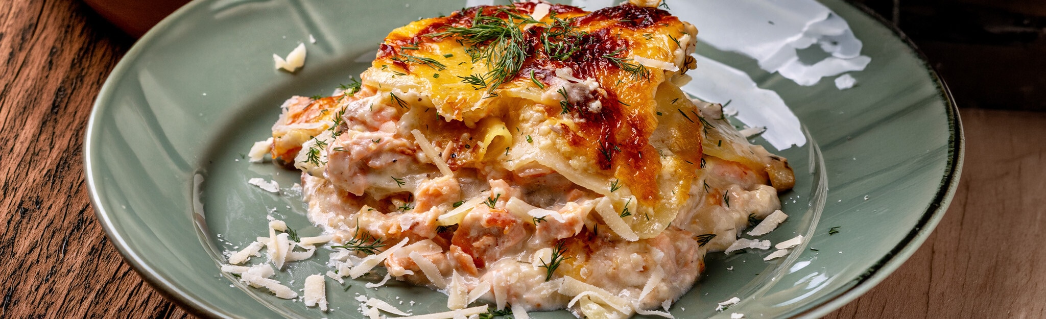 Mil-Folhas de Batata e Salmão