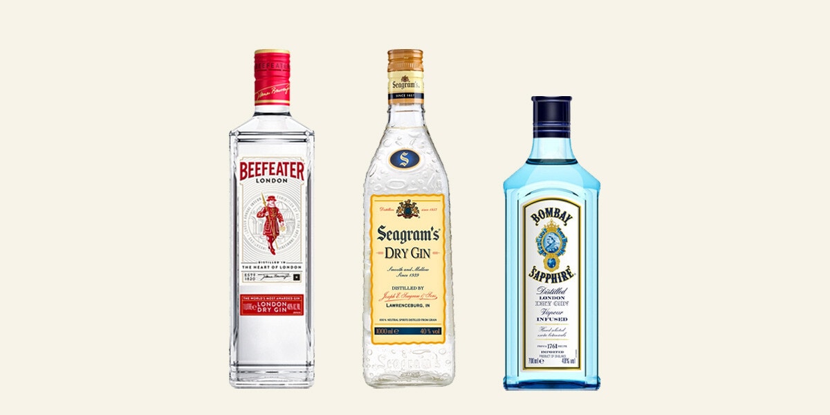 Ginebras inglesas y americanas Seagram's, Beefeater, Bombay  ...