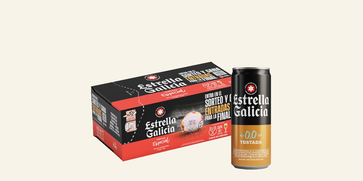 Cerveza rubia nacional con alcohol y sin alcohol Estrella Galicia