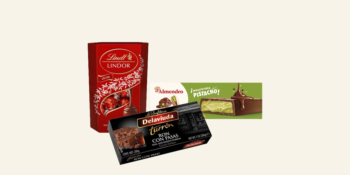 Turrones y bombones El Almendro, Lindor, Delaviuda y más