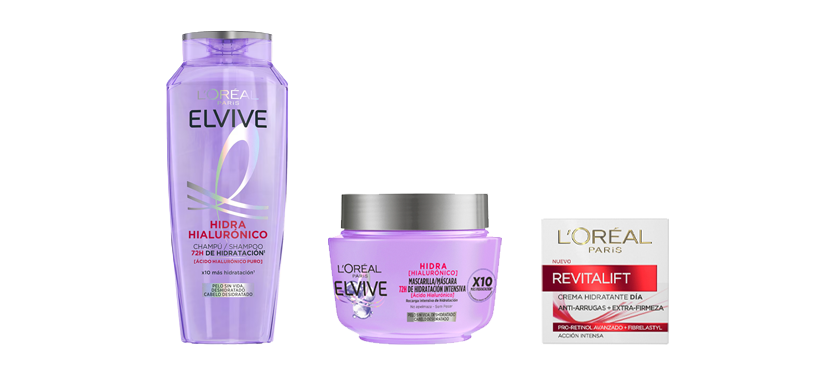 Elvive y Revitalif Champú, acondicionar y cremas faciales