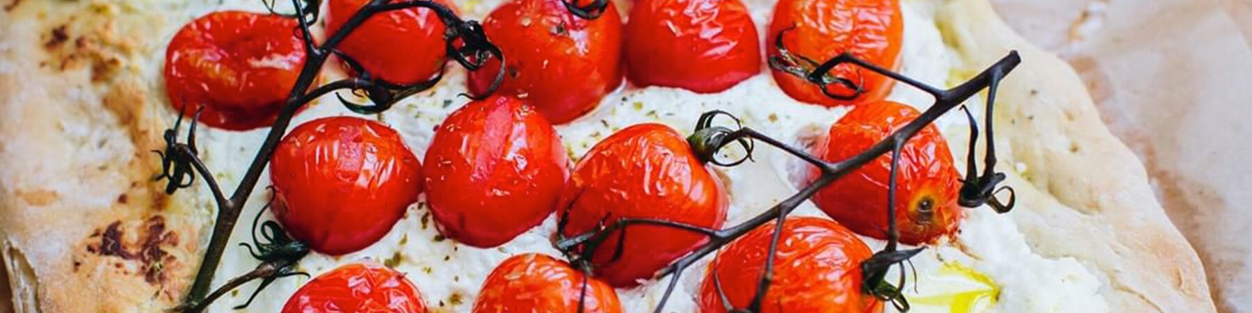 Pizza sem Glúten de Ricotta e Tomate Cereja