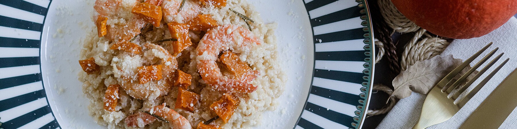 Risotto de Camarão e Abóbora