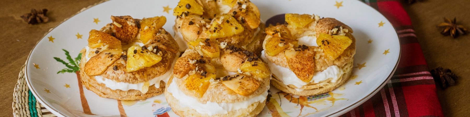 Roscones de Reis com Fruta Assada